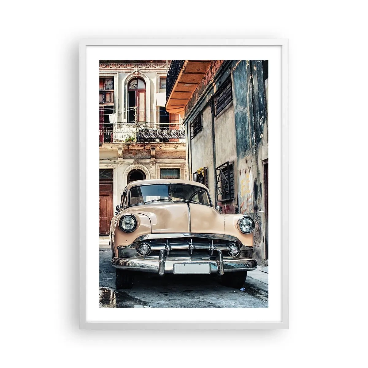 Poster in een witte lijst - De siësta in Havana - 50x70 cm