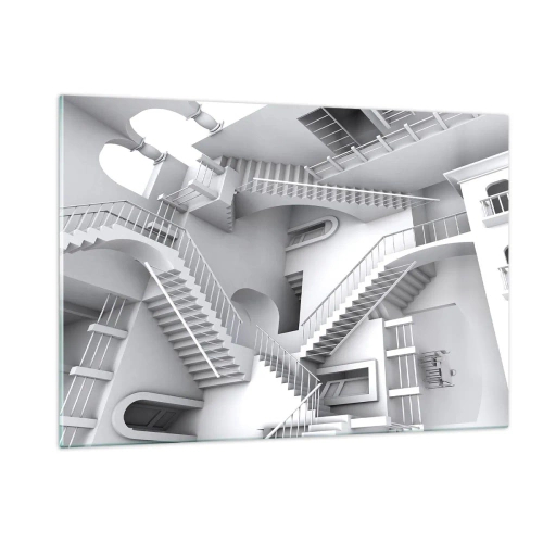 Schilderen op glas - De paradoxen van de ruimte - 120x80 cm