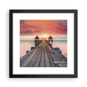 Poster in een zwarte lijst - West in het Oosten - 30x30 cm