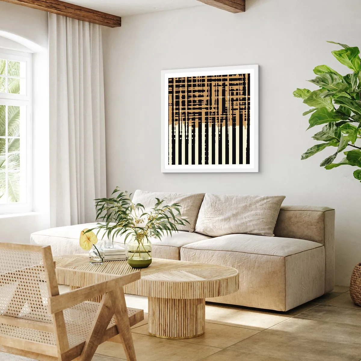 Poster in een witte lijst - Architecturale abstractie - 30x30 cm