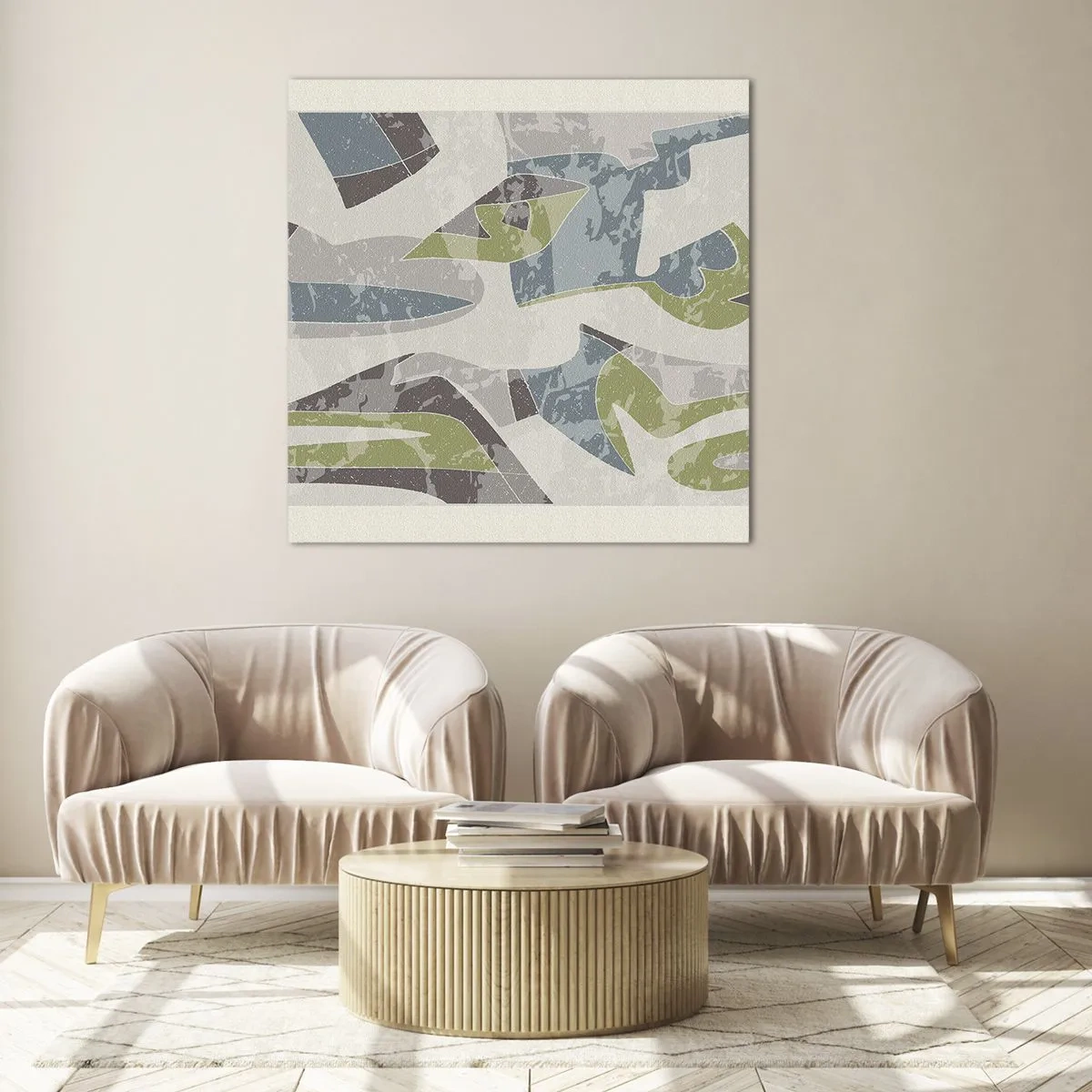 Schilderen op glas - Compositie achter het glas - 70x70 cm