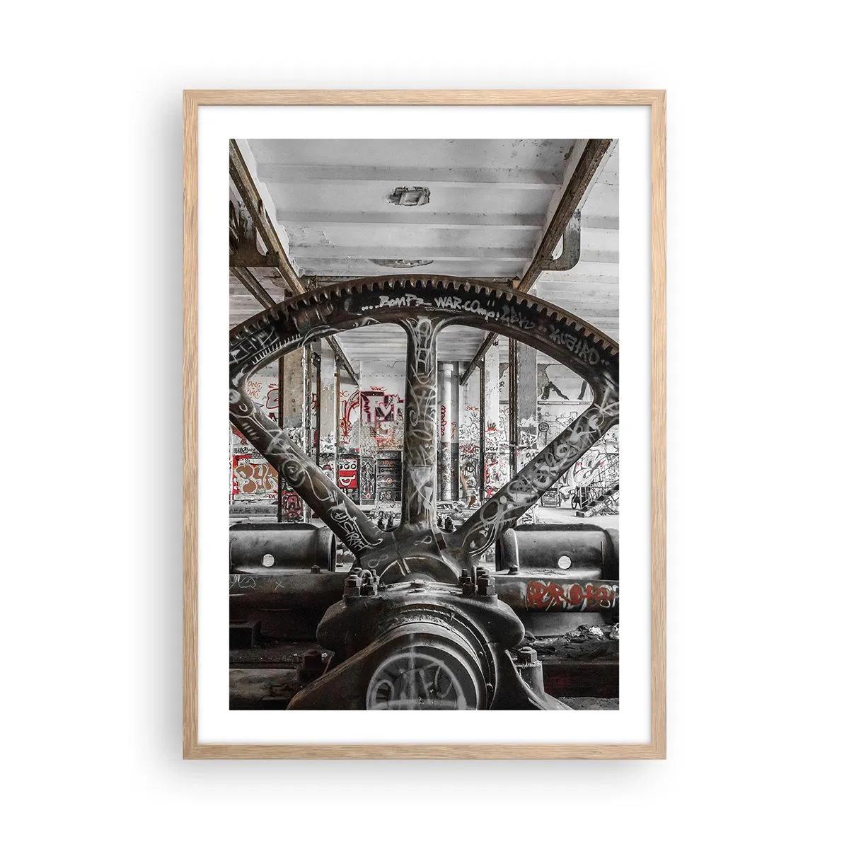 Een poster in een licht eiken lijst - Het geheime leven van de fabriek - 50x70 cm