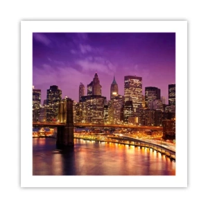 Poster - Violet-goud Manhattan - 50x50 cm