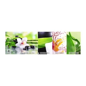 Fotobehang Monster Zelfklevend Deluxe Sticker - Koele frisheid - Bamboe, Bloem, Orchidee - 100x30 cm