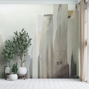 Fotobehang Standard Eco - Droom over de stad - Minimalistisch, Helder, Stad - 200x140 cm