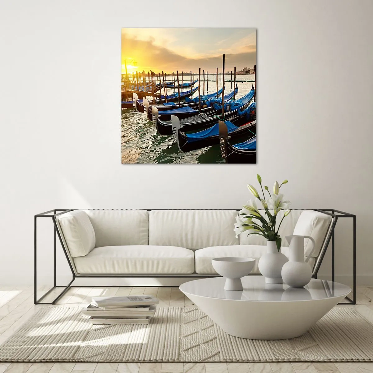Schilderen op glas - Voordat de rumoer komt - 70x70 cm
