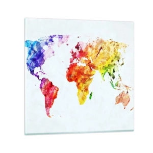 Schilderen op glas - Alle kleuren van de wereld - 50x50 cm