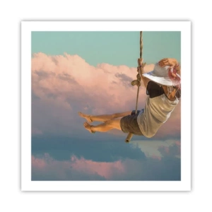 Poster - Plezier in de wolken - 60x60 cm