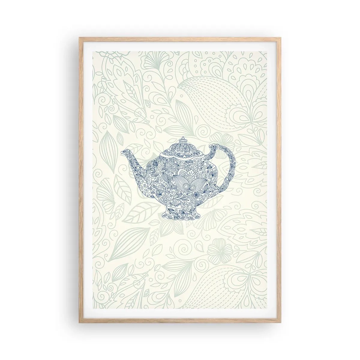 Een poster in een licht eiken lijst - De charme van thee - 70x100 cm