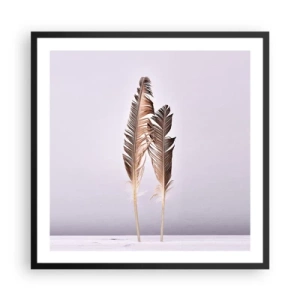 Poster in een zwarte lijst - Tegen het niets - 60x60 cm