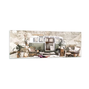 Schilderen op glas - Er is de tijd om aan de reis te beginnen - 90x30 cm