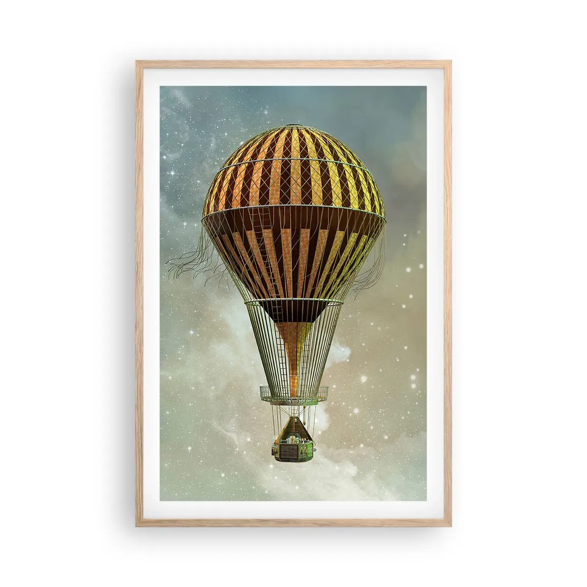 Een poster in een licht eiken lijst - Baanbrekende vluchten - 61x91 cm