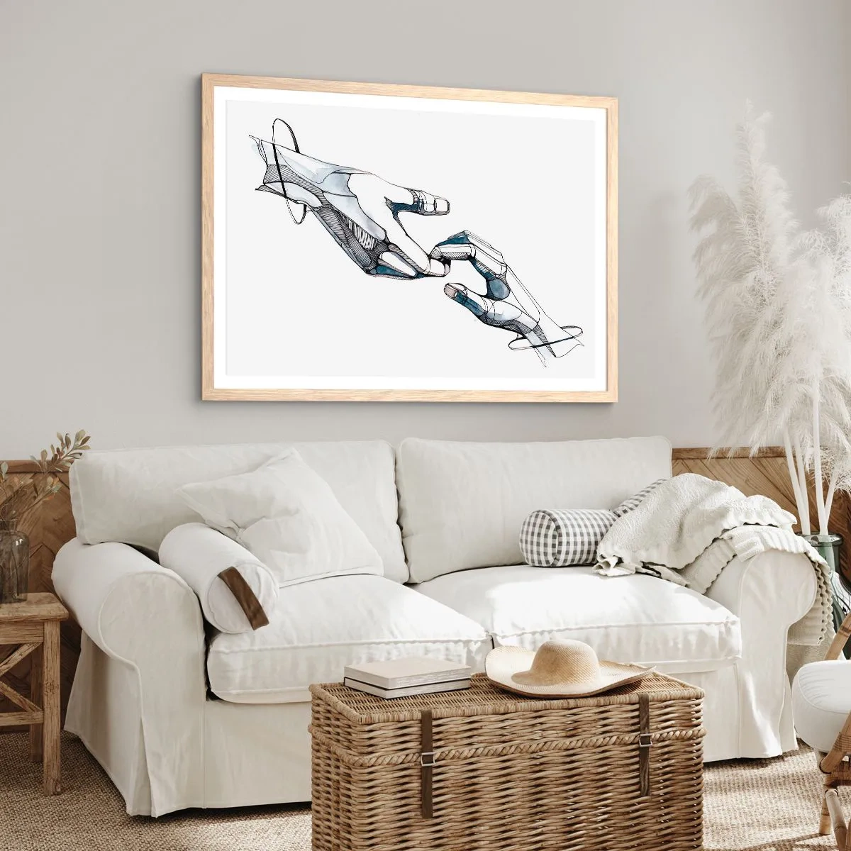 Een poster in een licht eiken lijst - Een goed gebaar - 91x61 cm