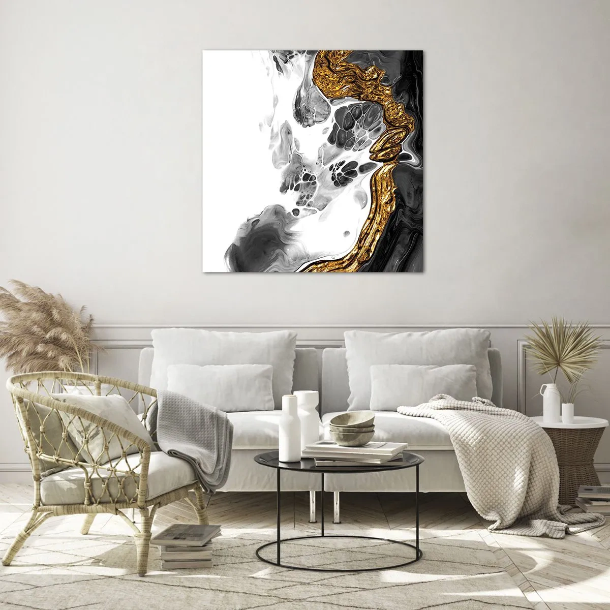 Schilderen op glas - Organische samenstelling - 30x30 cm