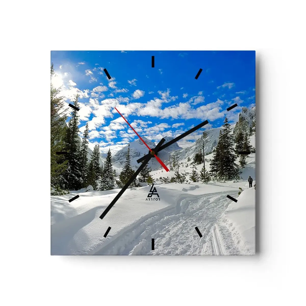 Wandklok - Klok - In de sneeuw en in de zon - 30x30 cm