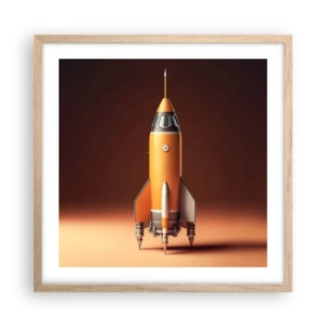 Een poster in een licht eiken lijst - Het begint met een droom - 50x50 cm