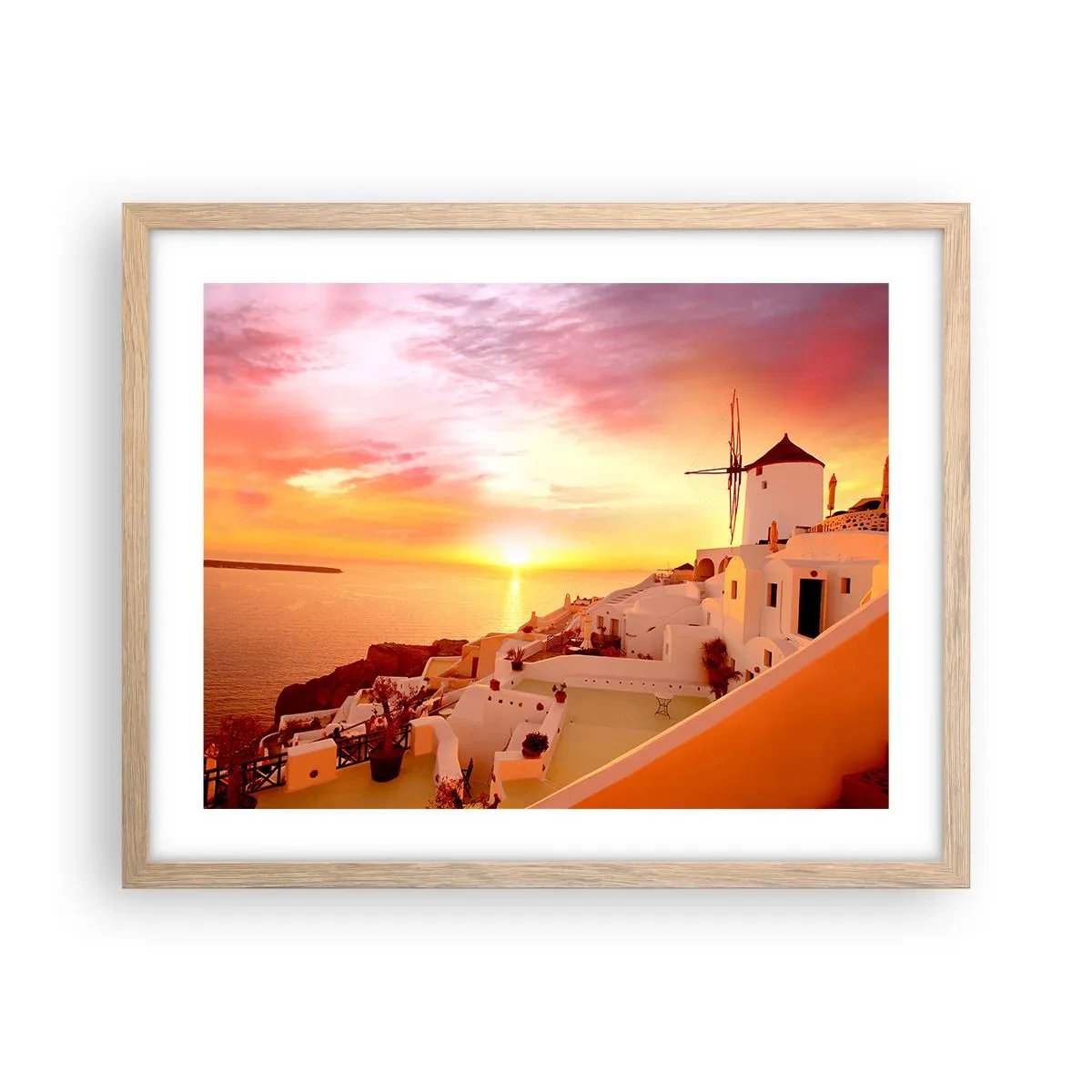 Een poster in een licht eiken lijst - Spreiden in wit en goud - 50x40 cm