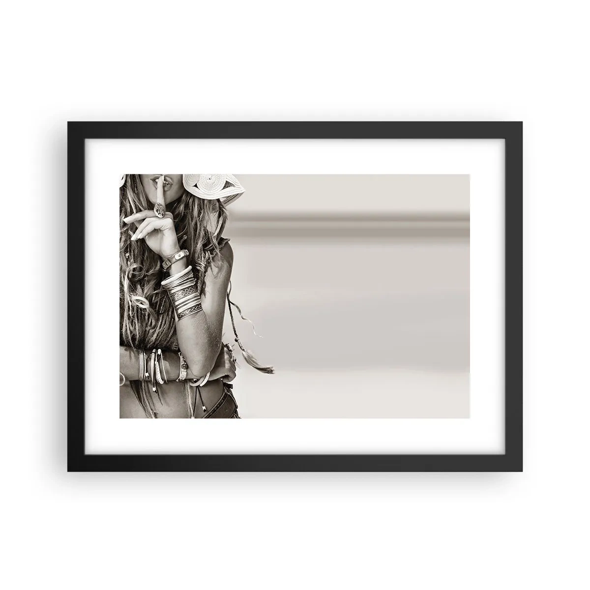 Poster in een zwarte lijst - Waarom een meisje - 40x30 cm