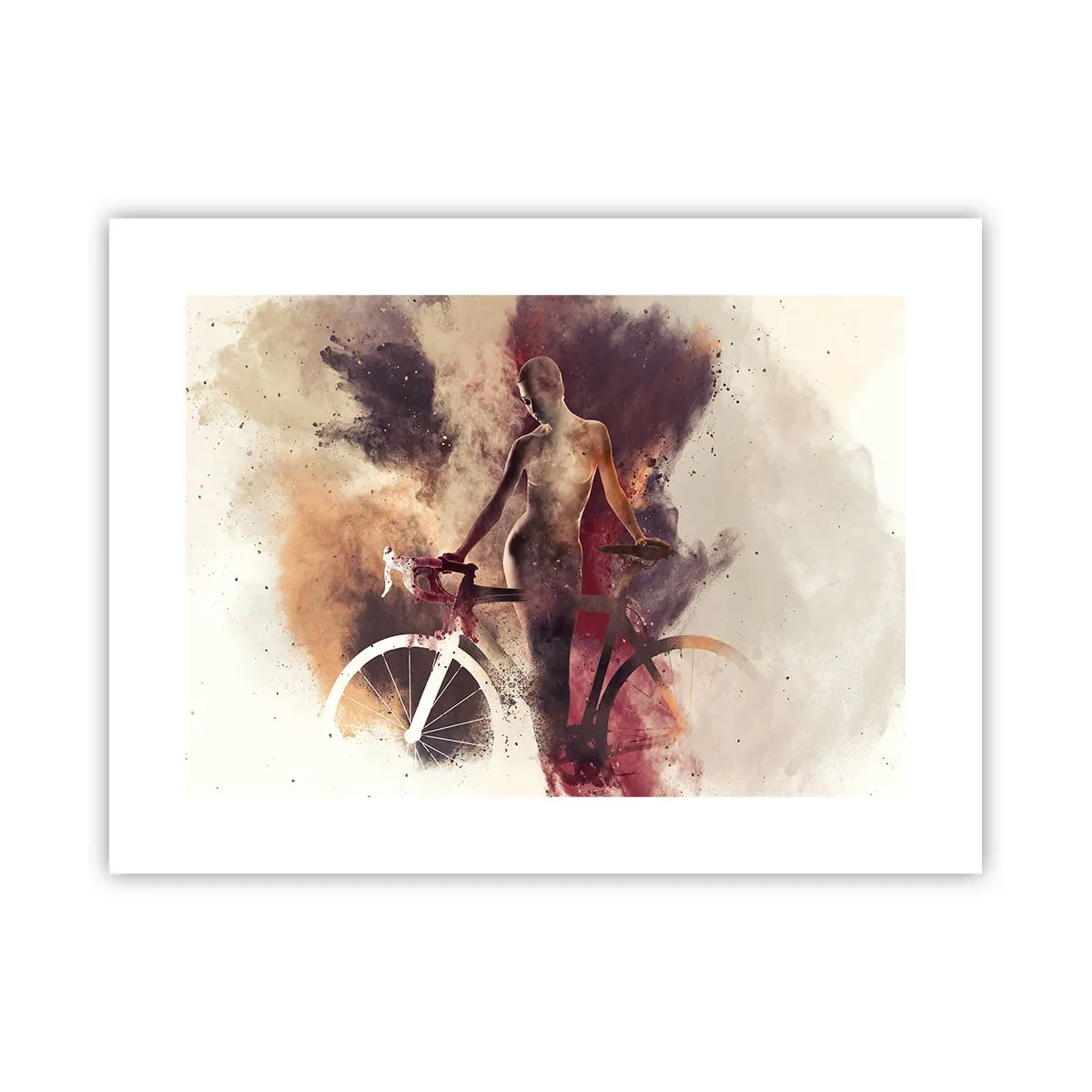 Poster - Een fietsziel in marmeren vormen - 40x30 cm