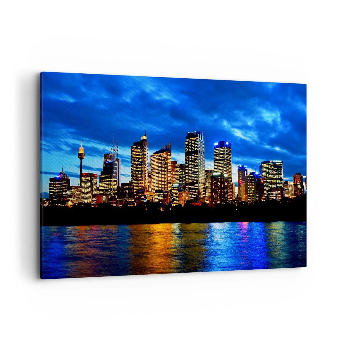 Schilderen op canvas - Een nacht van licht en kleuren - 120x80 cm