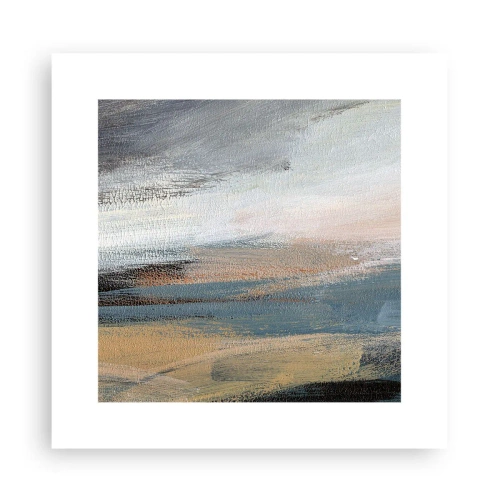 Poster - Abstractie: noordelijk landschap - 30x30 cm