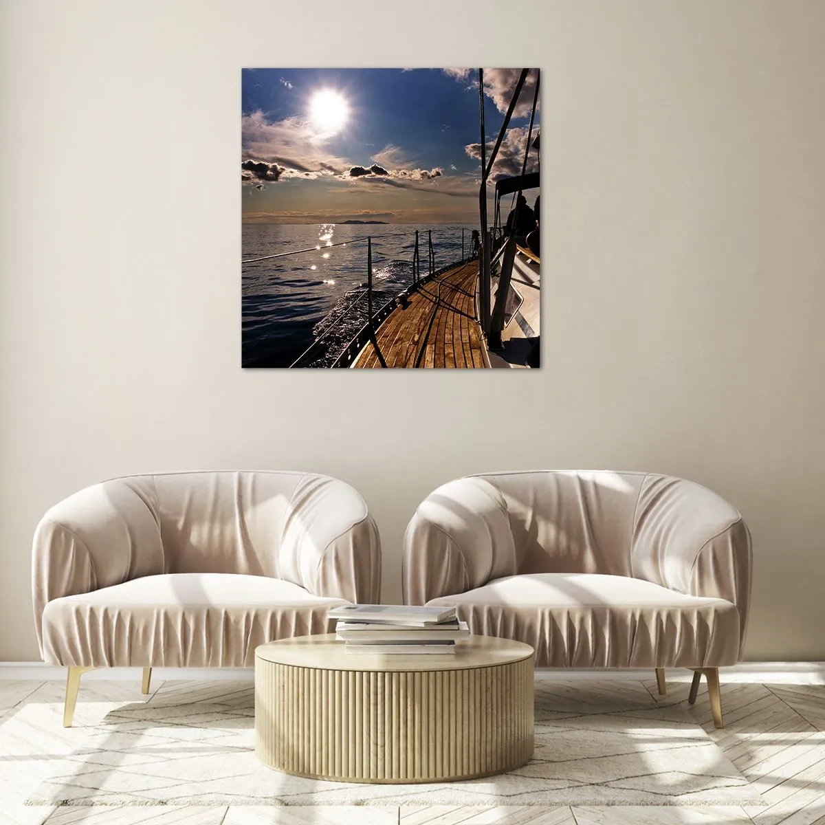 Schilderen op glas - Zeilen naar de zon - 60x60 cm