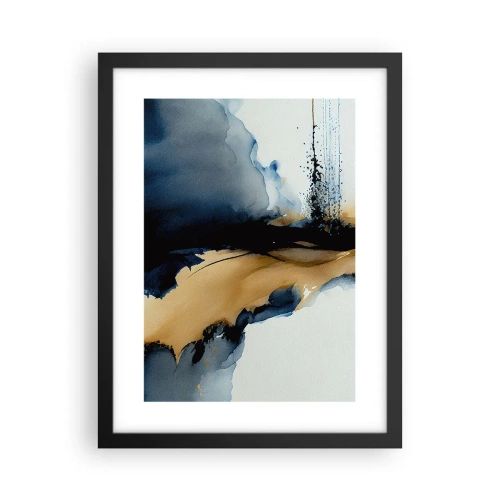Poster in een zwarte lijst - Achter het gordijn - 30x40 cm