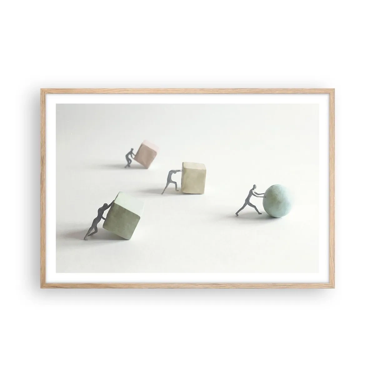 Een poster in een licht eiken lijst - Puur leven - 91x61 cm