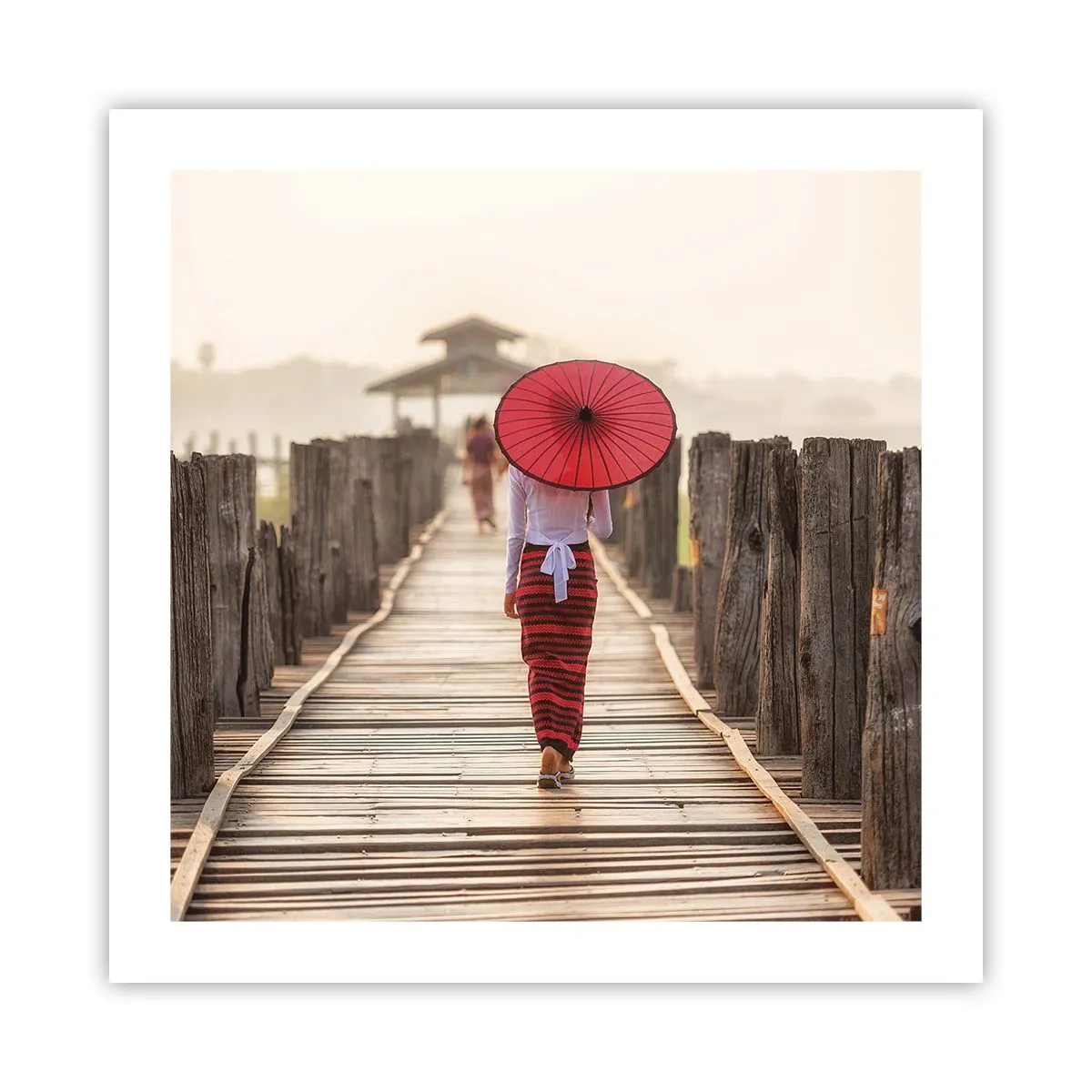 Poster - Op de oude brug - 50x50 cm