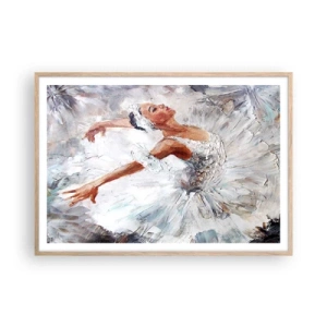 Een poster in een licht eiken lijst - Delicaat en licht als tule - 100x70 cm