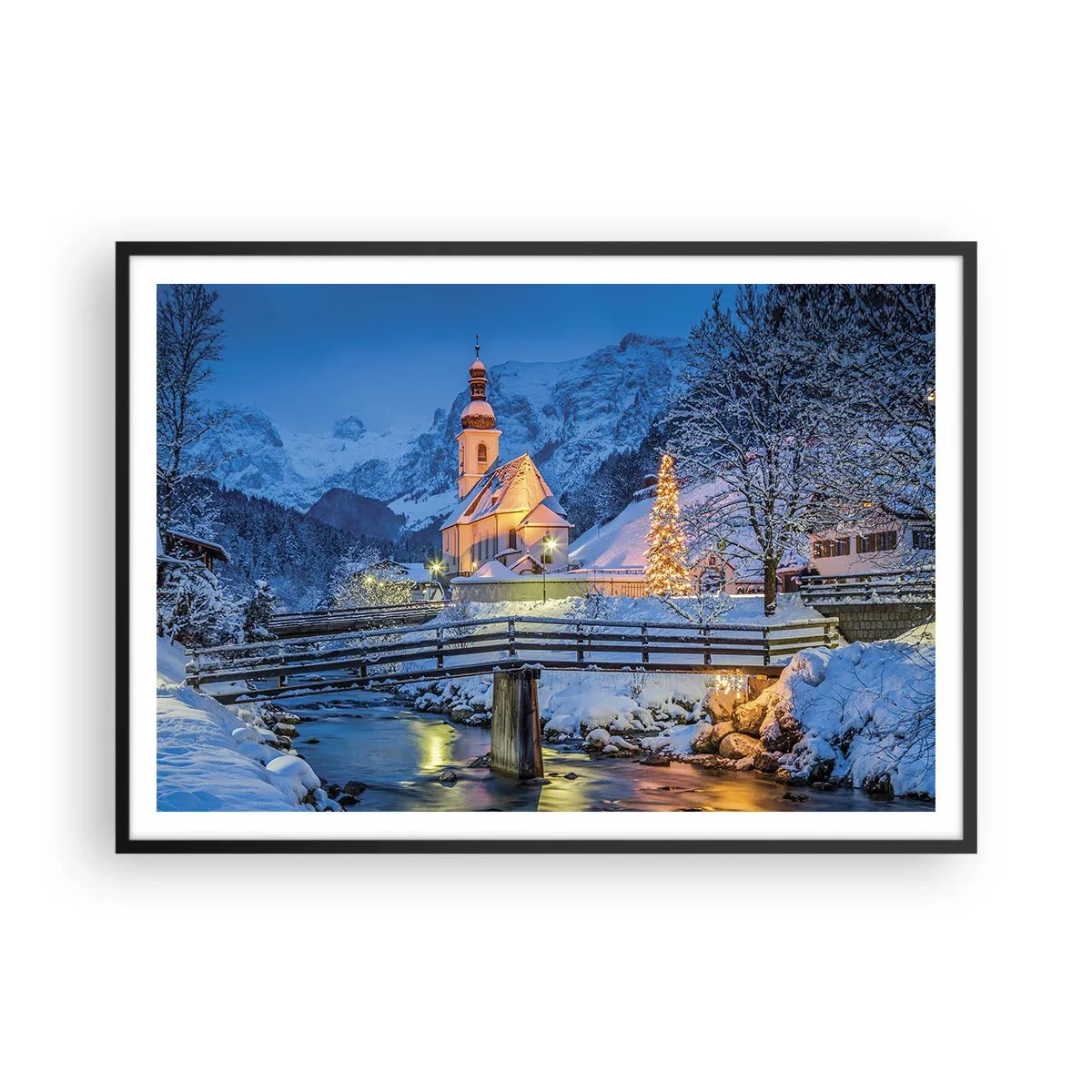 Poster in een zwarte lijst - Kerstgeest - 100x70 cm
