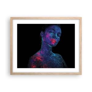 Een poster in een licht eiken lijst - in sterrenstof - 50x40 cm