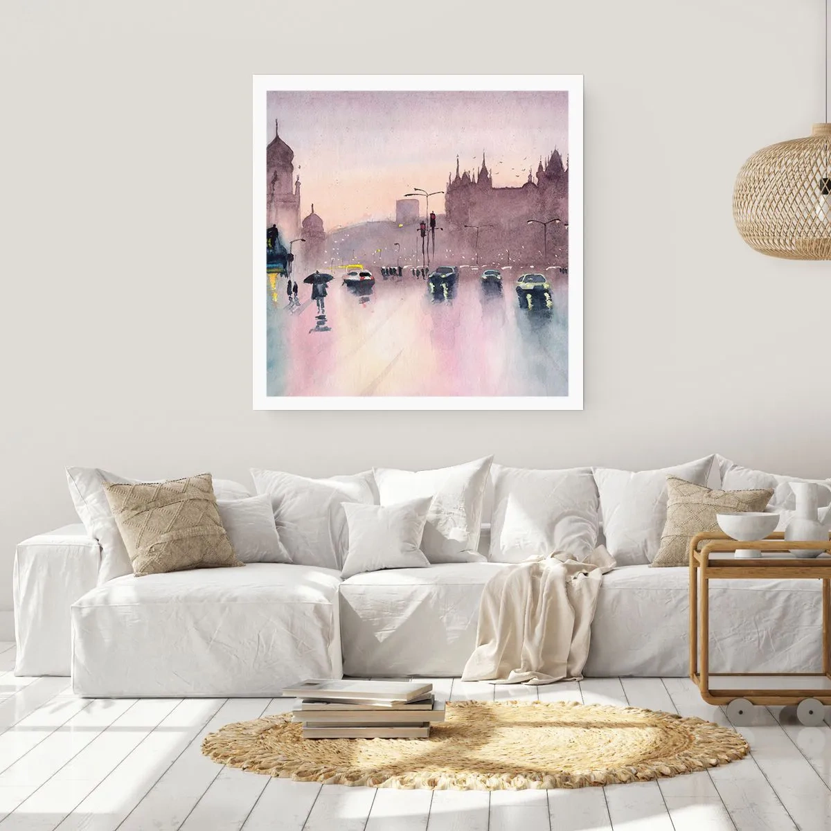 Poster - In de regenachtige nevel - 60x60 cm