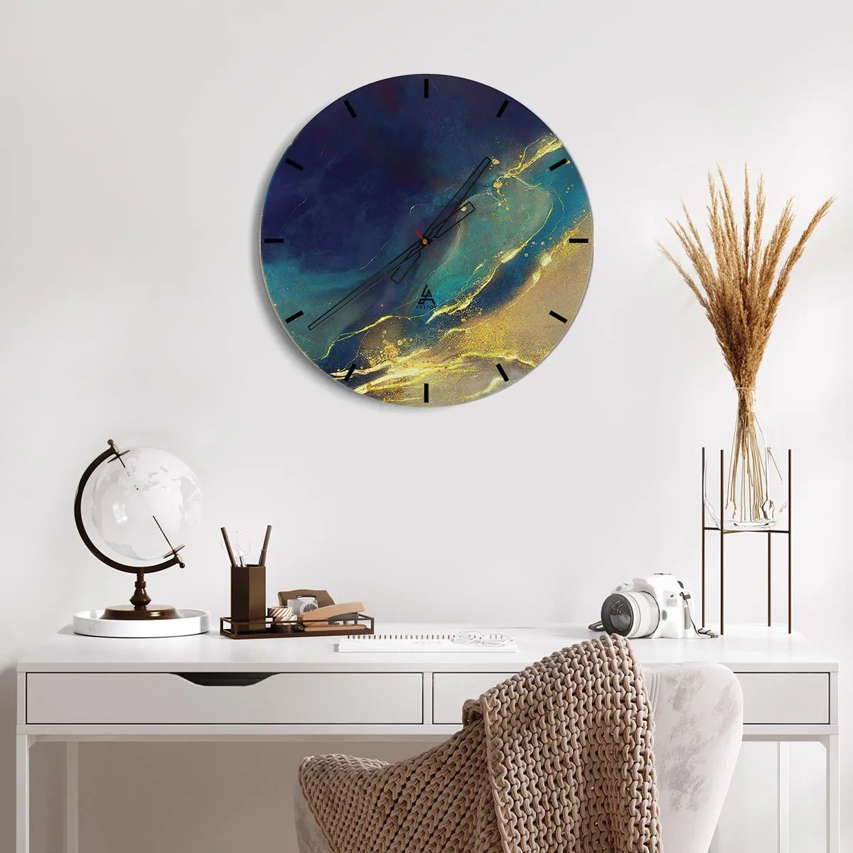 Wandklok - Klok - De gouden poel - 30x30 cm