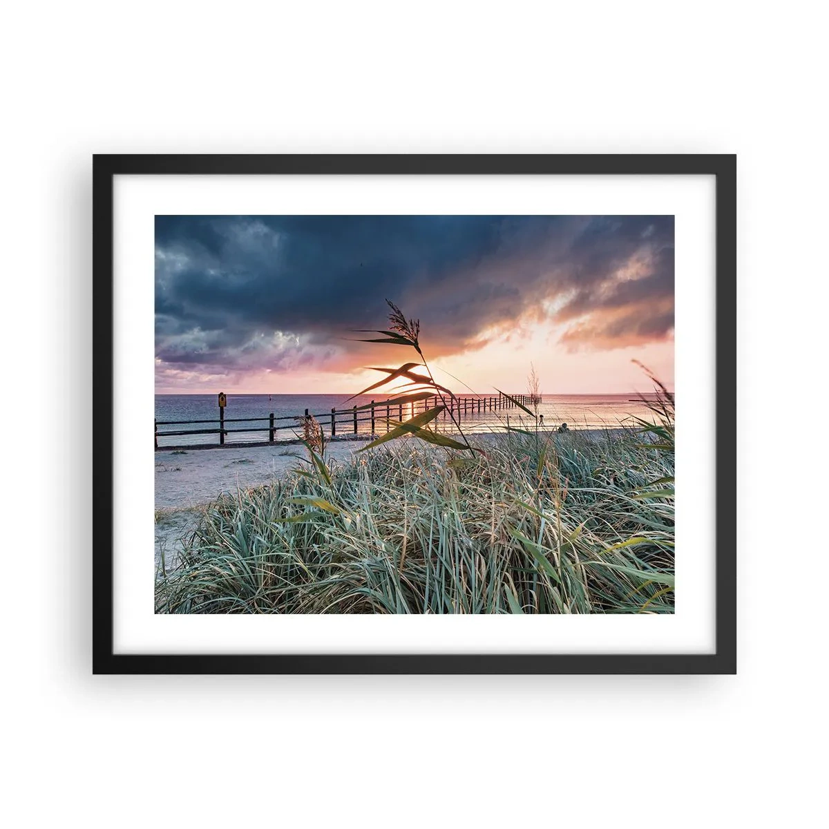 Poster in een zwarte lijst - Het gaat niet met de wind mee - 50x40 cm