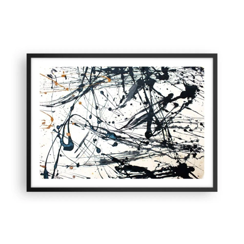 Poster in een zwarte lijst - Expressionistische abstractie - 70x50 cm