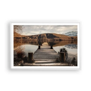 Poster in een witte lijst - Landschap in stilte - 91x61 cm
