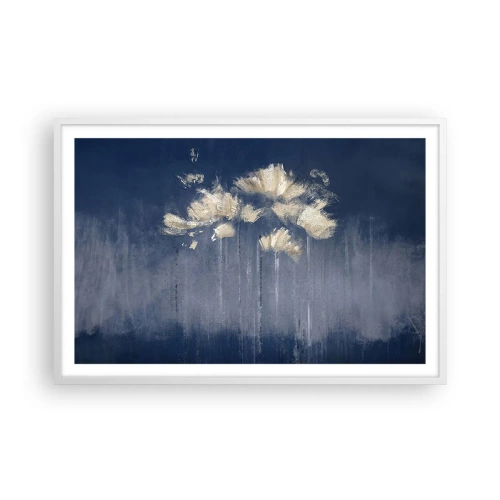 Poster in een witte lijst - Als bloemblaadjes in de wind - 91x61 cm