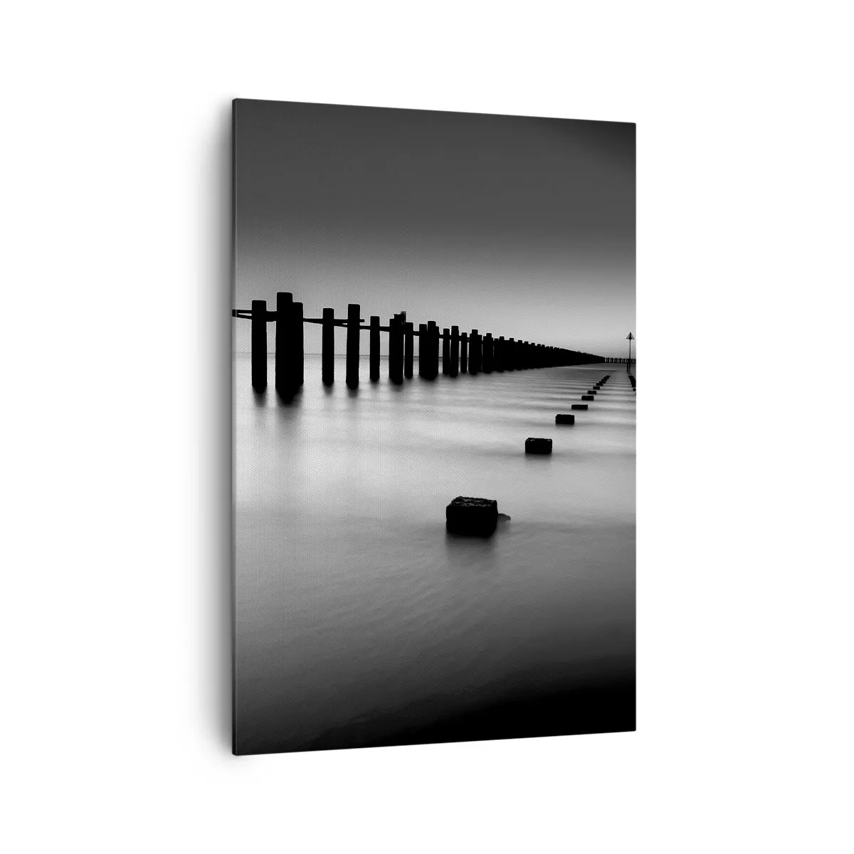 Schilderen op canvas - Grijze verte in de mist - 70x100 cm