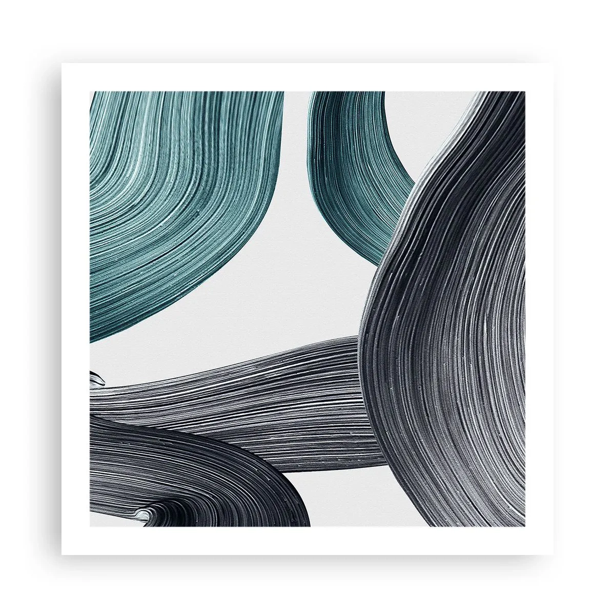 Poster - Smaragdgroene en zwarte paden - 60x60 cm