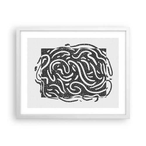 Poster in een witte lijst - Abstractie: vreugdedans - 50x40 cm