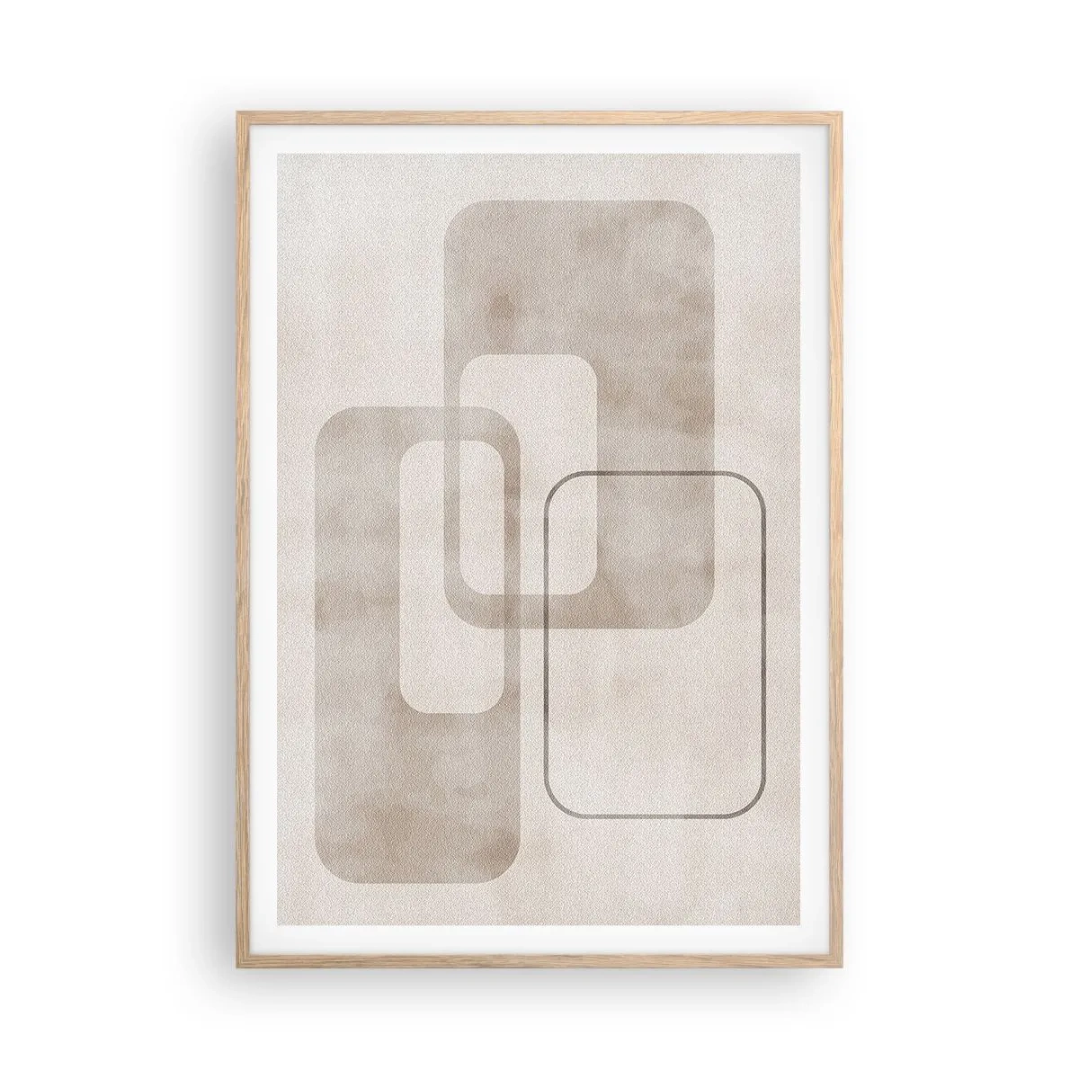 Een poster in een licht eiken lijst - Geometrische voeg - 70x100 cm