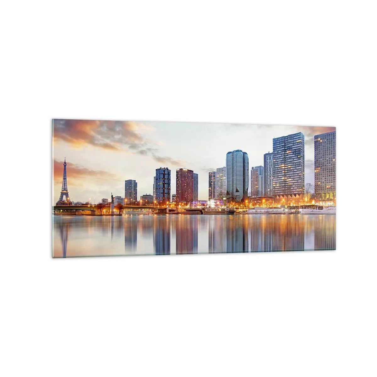 Schilderen op glas - De monumentale rust van Parijs - 120x50 cm