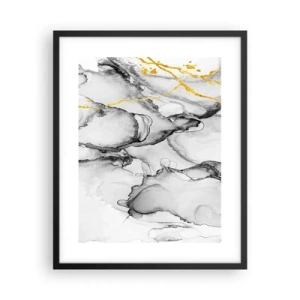 Poster in een zwarte lijst - Compositie met een gouden motief - 40x50 cm