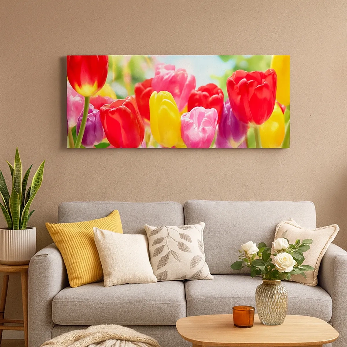 Schilderen op canvas - Dat zijn wij, de kleuren van mei! - 30x30 cm