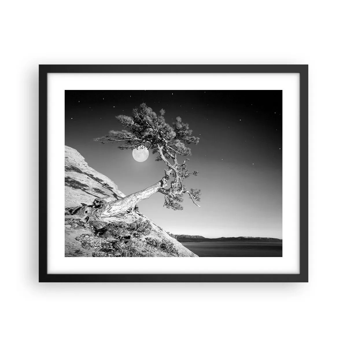 Poster in een zwarte lijst - Een zegevierende jager - 50x40 cm