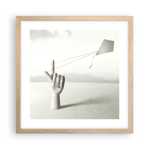 Een poster in een licht eiken lijst - Krachttest - 40x40 cm