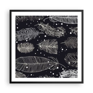 Poster in een zwarte lijst - Gevederde kant - 60x60 cm