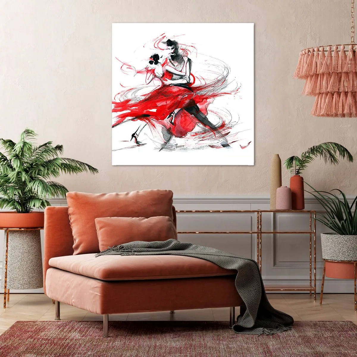Schilderen op canvas - Tango - het ritme van passie - 30x30 cm