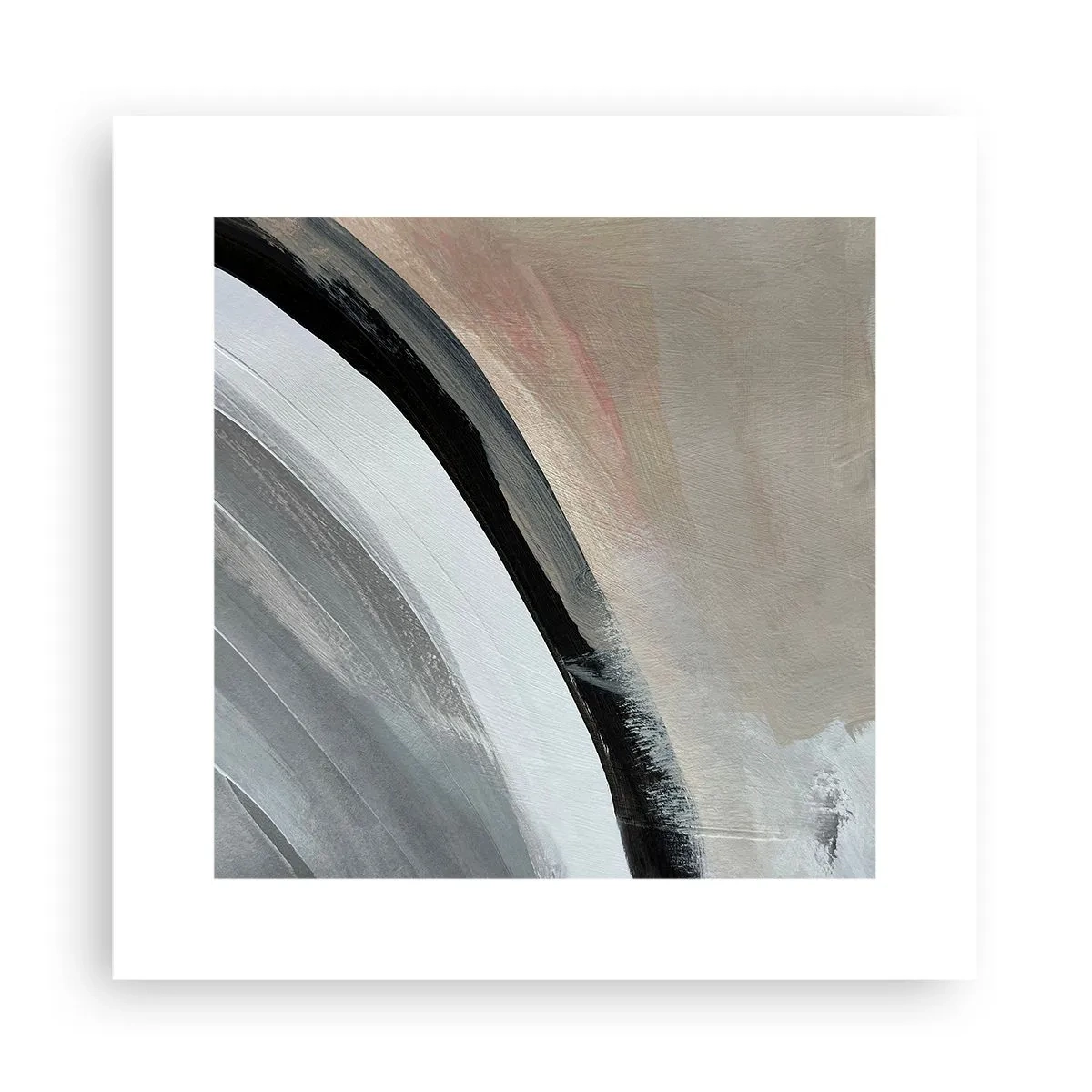 Poster - Compositie: boog van zwart en grijs - 30x30 cm